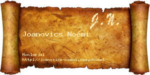 Joanovics Noémi névjegykártya